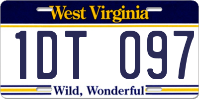 WV license plate 1DT097