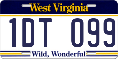 WV license plate 1DT099