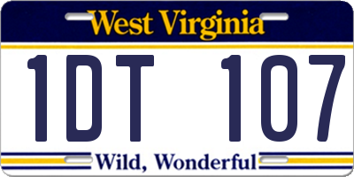 WV license plate 1DT107