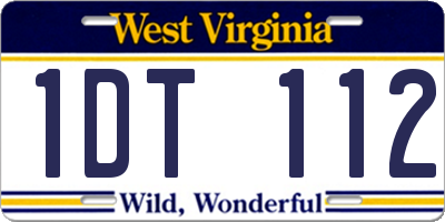 WV license plate 1DT112