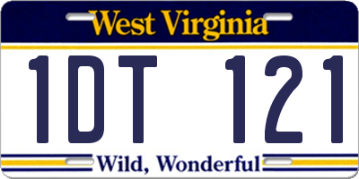 WV license plate 1DT121