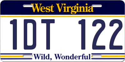WV license plate 1DT122