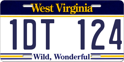 WV license plate 1DT124