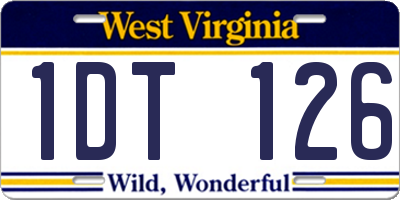 WV license plate 1DT126