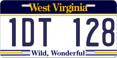 WV license plate 1DT128