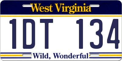 WV license plate 1DT134