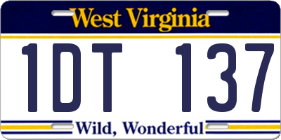 WV license plate 1DT137
