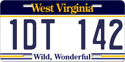 WV license plate 1DT142