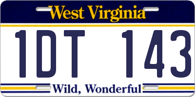 WV license plate 1DT143