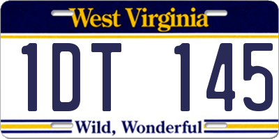 WV license plate 1DT145