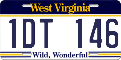 WV license plate 1DT146