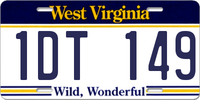 WV license plate 1DT149