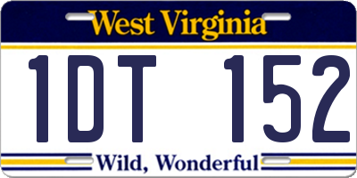 WV license plate 1DT152
