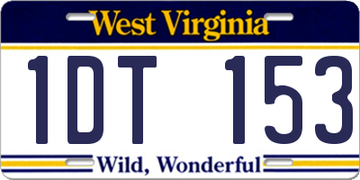 WV license plate 1DT153