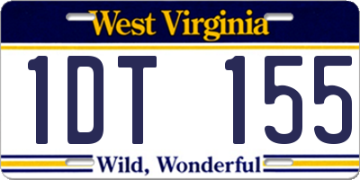 WV license plate 1DT155