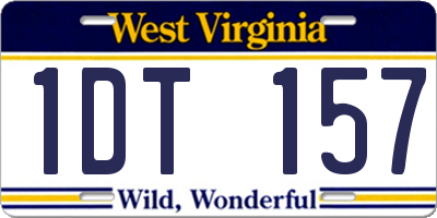 WV license plate 1DT157