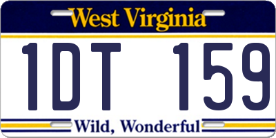 WV license plate 1DT159
