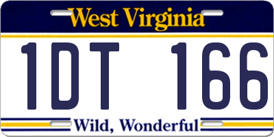 WV license plate 1DT166