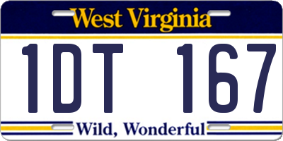 WV license plate 1DT167