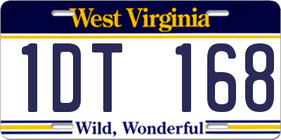 WV license plate 1DT168