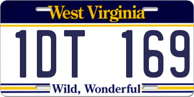 WV license plate 1DT169
