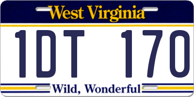 WV license plate 1DT170