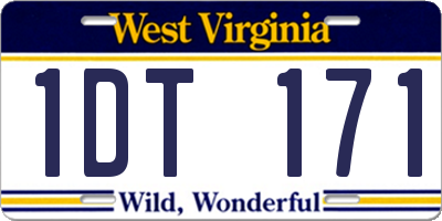WV license plate 1DT171