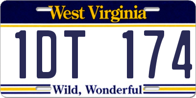 WV license plate 1DT174