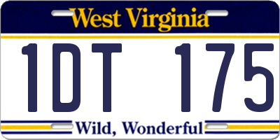 WV license plate 1DT175