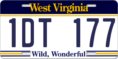WV license plate 1DT177