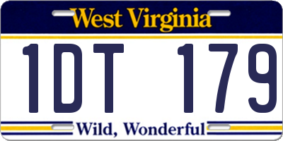 WV license plate 1DT179