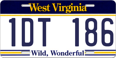 WV license plate 1DT186