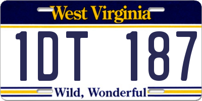 WV license plate 1DT187
