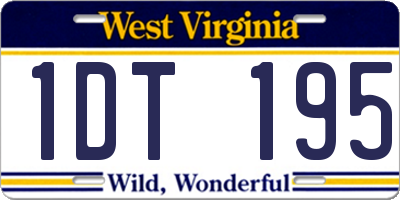 WV license plate 1DT195