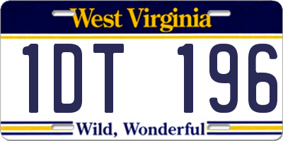 WV license plate 1DT196