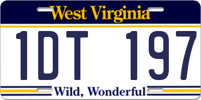 WV license plate 1DT197