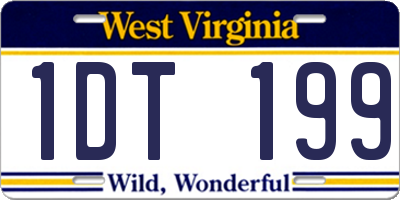 WV license plate 1DT199