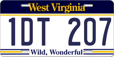 WV license plate 1DT207