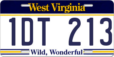 WV license plate 1DT213