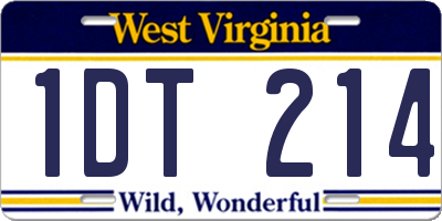 WV license plate 1DT214