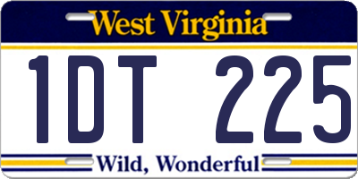 WV license plate 1DT225