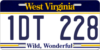 WV license plate 1DT228