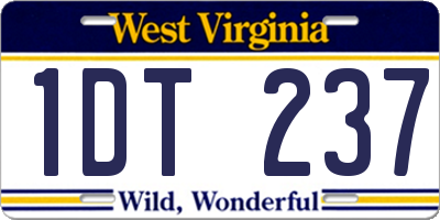 WV license plate 1DT237