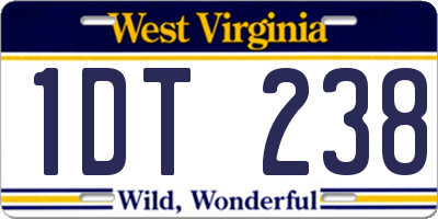WV license plate 1DT238