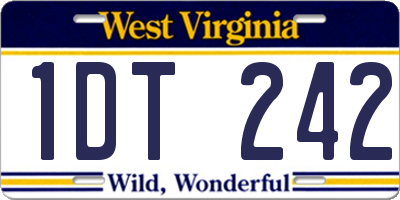 WV license plate 1DT242