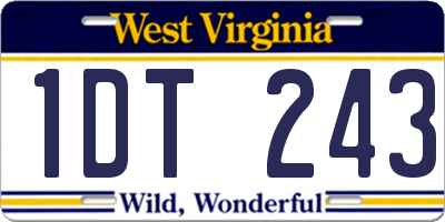 WV license plate 1DT243