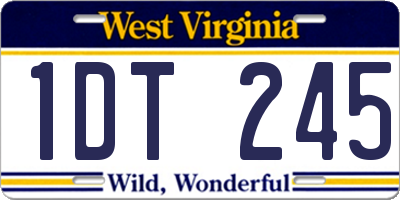 WV license plate 1DT245