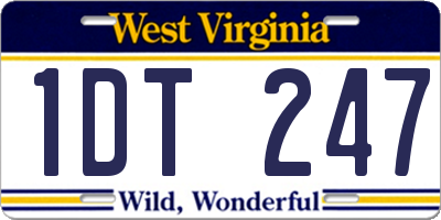 WV license plate 1DT247