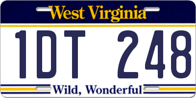 WV license plate 1DT248