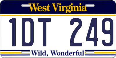 WV license plate 1DT249